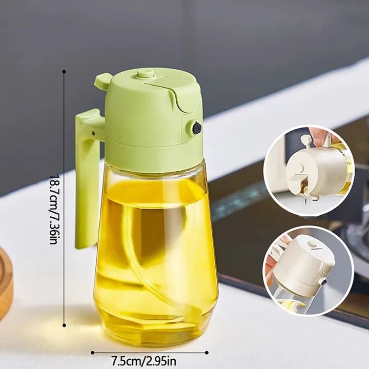2-in-1 Oil Sprayer & Storage Glass Bottle