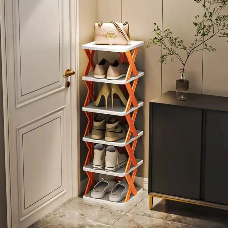 6-Layer X-Shape Stackable Shoe Rack
