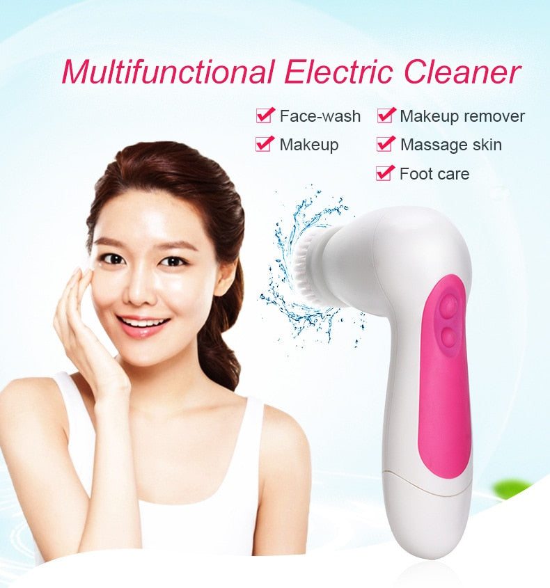 5-in-1 Electric Facial Cleanser & Skin Pore Cleaner Blackhead Remover