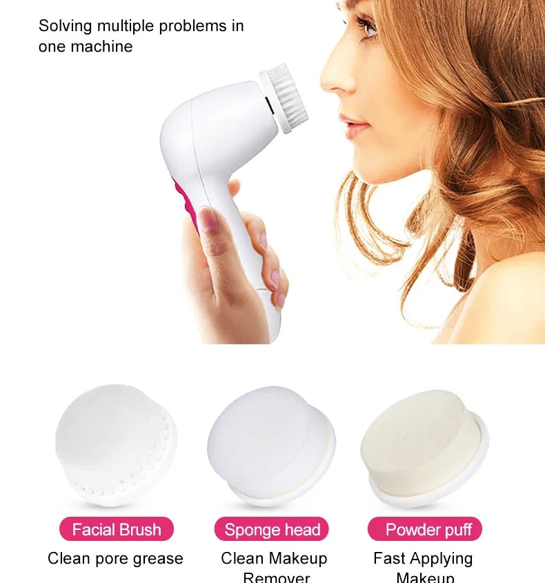 5-in-1 Electric Facial Cleanser & Skin Pore Cleaner Blackhead Remover