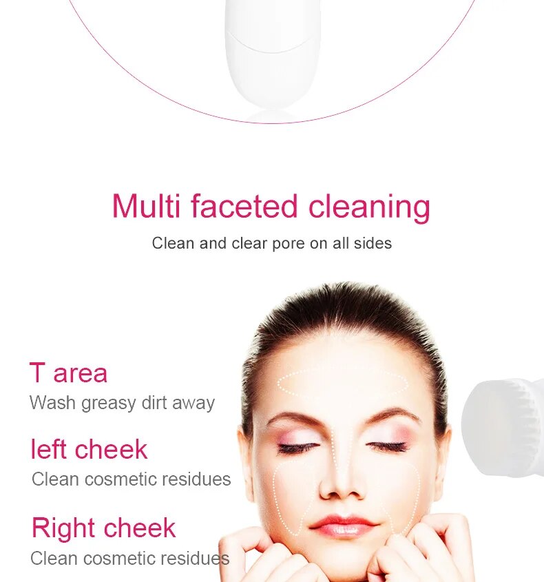 5-in-1 Electric Facial Cleanser & Skin Pore Cleaner Blackhead Remover