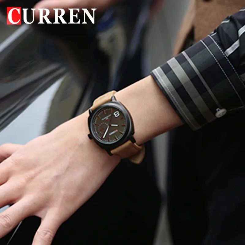 Curren Men’s Luxury Quartz Watch – Chronograph, Stainless Leather/Metal Strap