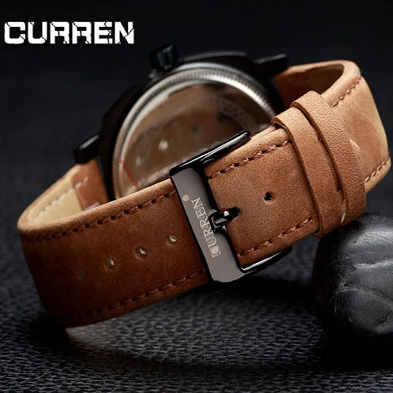 Curren Men’s Luxury Quartz Watch – Chronograph, Stainless Leather/Metal Strap