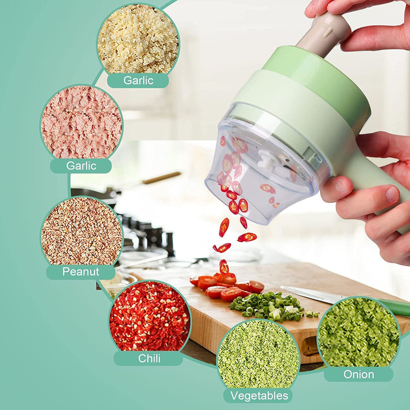 4-in-1 Electric Handheld Vegetable Cutter Set