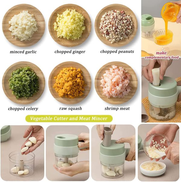 4-in-1 Electric Handheld Vegetable Cutter Set