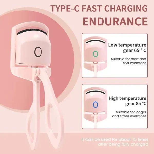 USB Rechargeable Electric Heated Eyelash Curler ā Quick Heating, Long-Lasting Curl