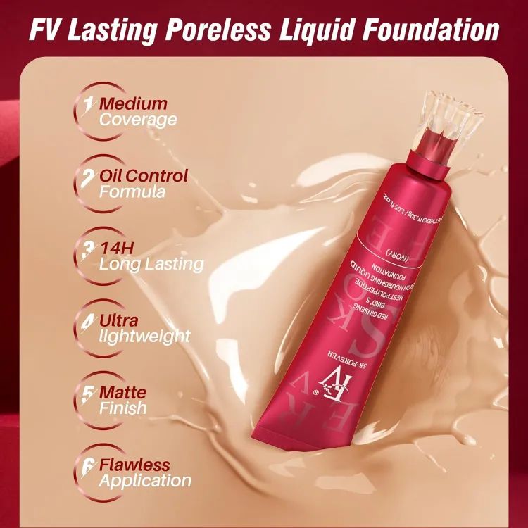 FV Liquid Foundation ā Oil-Control, Waterproof, Hydrating Makeup Base Cream