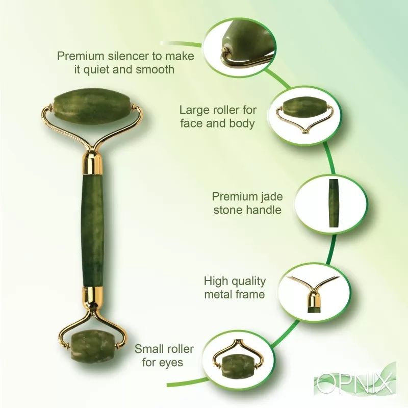 Jade Roller & Gua Sha Set | Anti-Aging Natural Stone Facial Massager for Skin