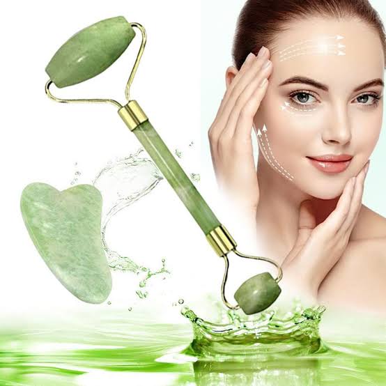 Jade Roller & Gua Sha Set | Anti-Aging Natural Stone Facial Massager for Skin
