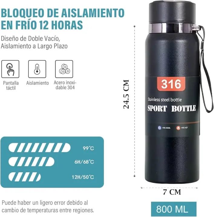 800ml Smart LED Temperature Display Water Bottle