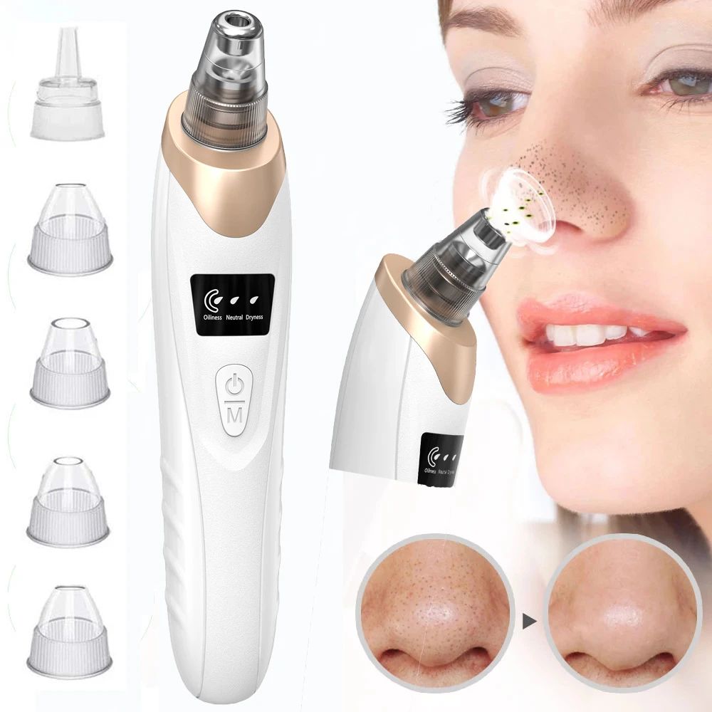 Upgraded Blackhead Remover Vacuum – Electric Pore Cleaner with 5 Probes