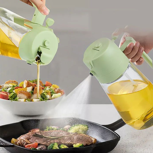 2-in-1 Oil Sprayer & Storage Glass Bottle