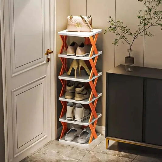 6-Layer X-Shape Stackable Shoe Rack