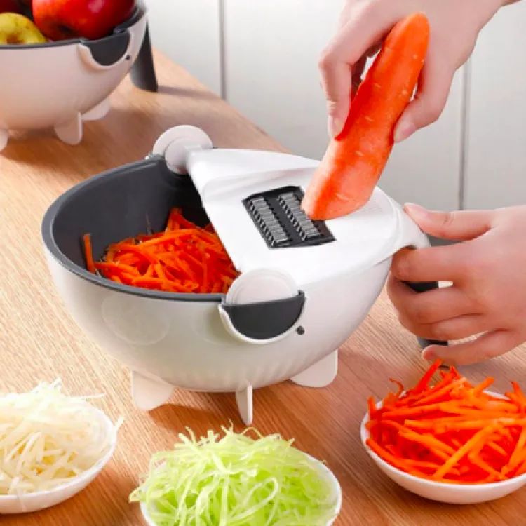 9-in-1 Multifunction Vegetable Cutter with Drain Basket