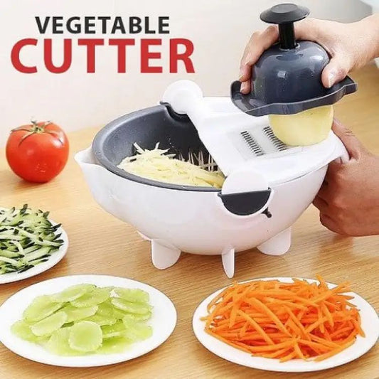 9-in-1 Multifunction Vegetable Cutter with Drain Basket