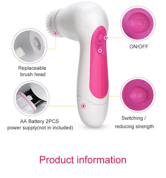 5-in-1 Electric Facial Cleanser & Skin Pore Cleaner Blackhead Remover