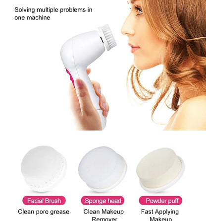 5-in-1 Electric Facial Cleanser & Skin Pore Cleaner Blackhead Remover