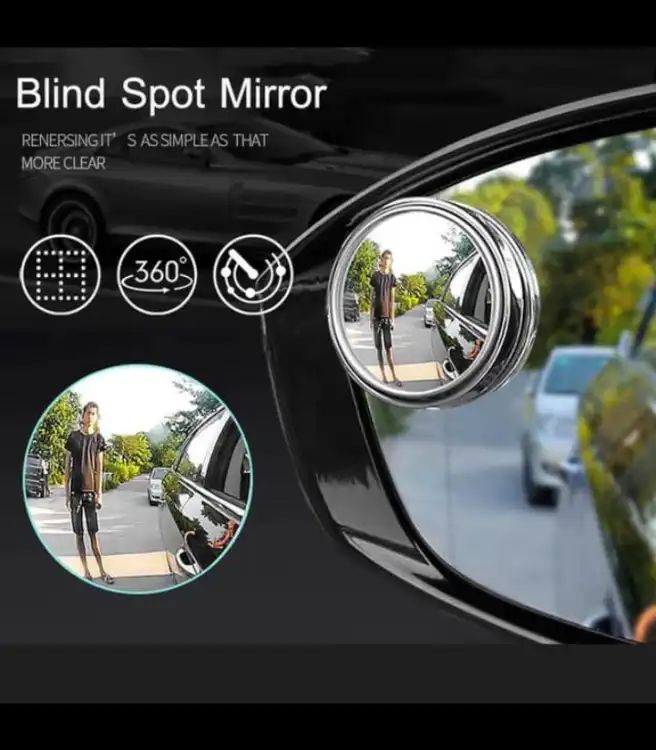 360° Adjustable Round Blind Spot Mirror HD Glass Convex Rear View Side Mirror for Cars