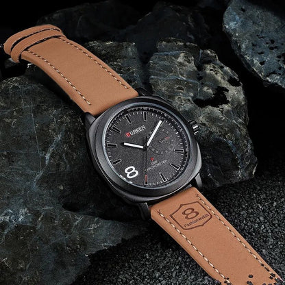 Curren Men’s Luxury Quartz Watch – Chronograph, Stainless  Leather/Metal Strap