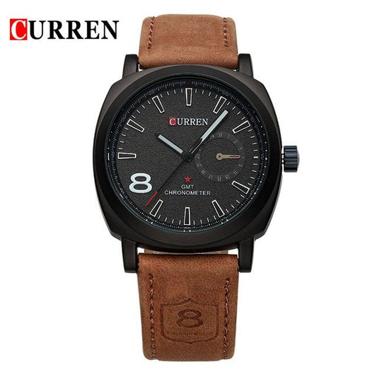 Curren Men’s Luxury Quartz Watch – Chronograph, Stainless  Leather/Metal Strap