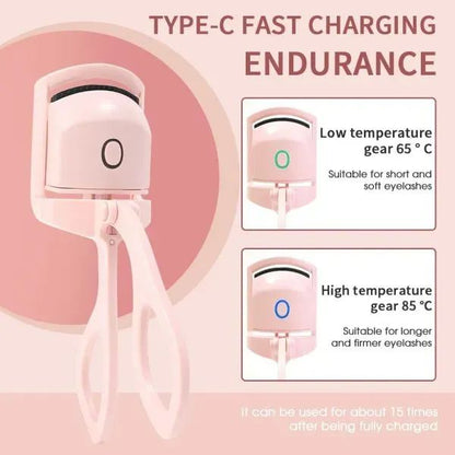 USB Rechargeable Electric Heated Eyelash Curler – Quick Heating, Long-Lasting Curl