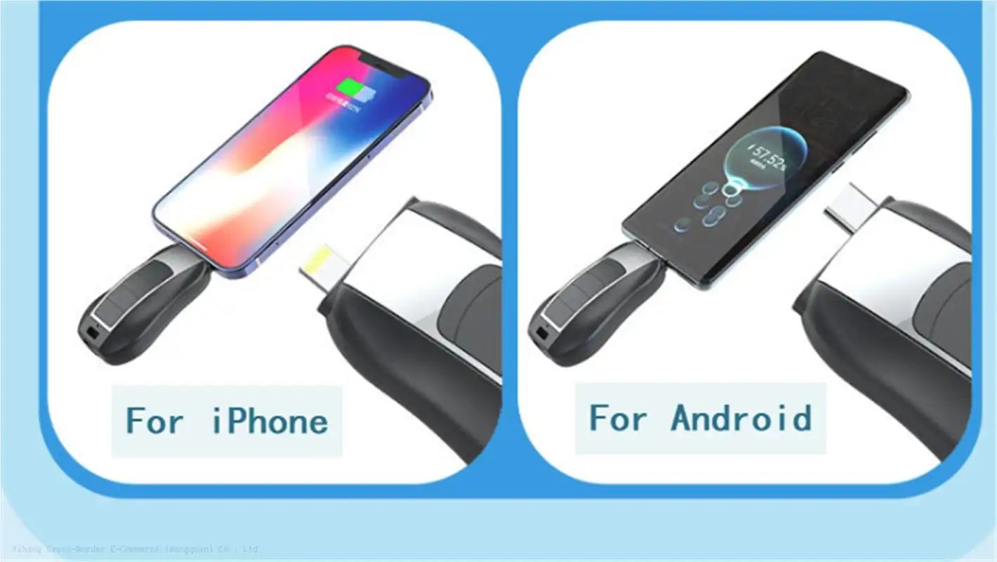 2-in-1 Keychain Portable Power Bank  Emergency Wireless Charger