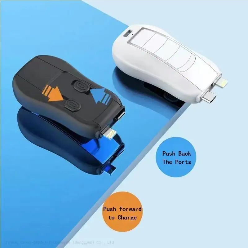 2-in-1 Keychain Portable Power Bank  Emergency Wireless Charger