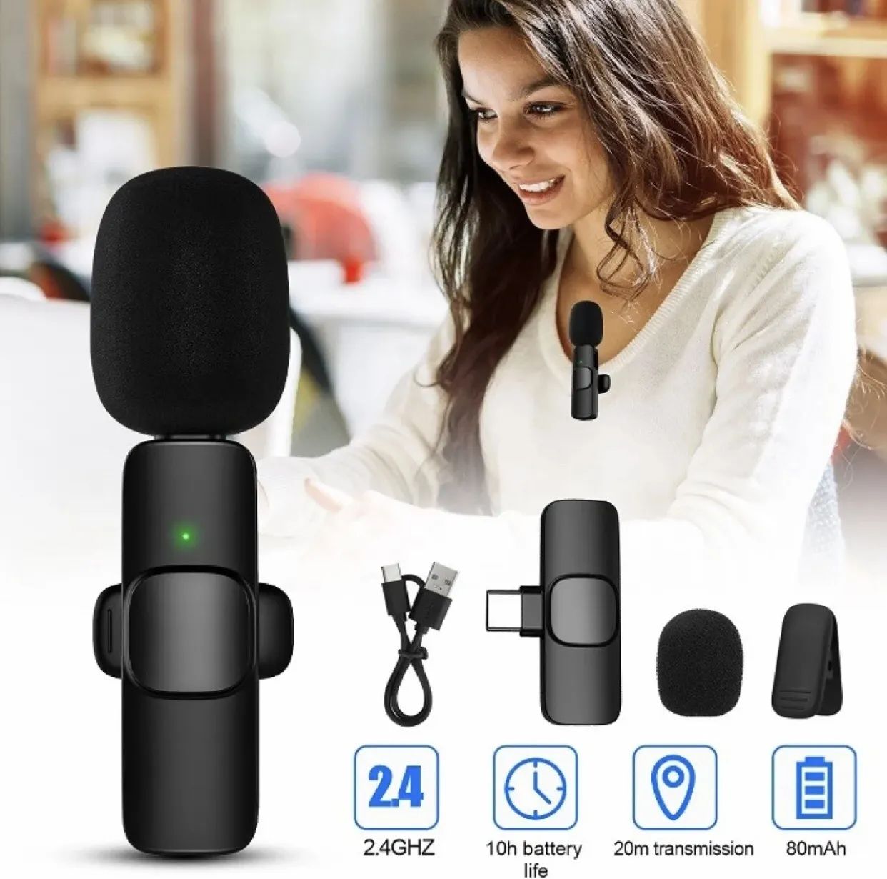 K8 Wireless Microphone – Plug & Play Vlogging Mic for Android Type